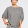Cheapest 😍 MOE Grey Oversized Blouse With Front Wrapped 😍