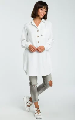 Top 10 โจ MOE White Loose ๐ Shirt Tunic With Buttons โ