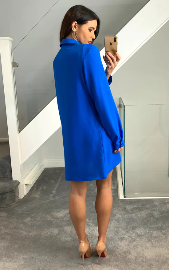 Outlet ๐ HOXTON GAL Tunic ๐ Shirt With Button Details In Blue ๐ฏ - Image 4