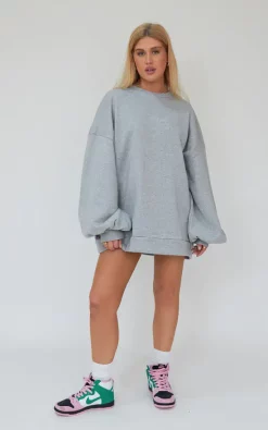 Deals ✔️ AwfullyPretty Ap Oversized Jumper 👗 Dress In Grey 💯