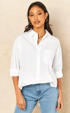 Cheapest 🎉 JJXX Relaxed Fit Poplin 👚 Shirt In White 🔥