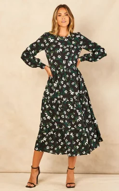 Best reviews of 👏 Bella And Blue White And Green Floral Print Long Sleeve Smock 👗 Dress 🧨