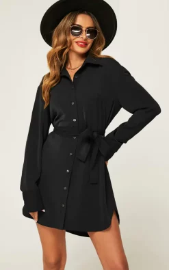 Buy 🔥 FS Collection Oversized Rounded Side Split Mini 👕 Shirt 👗 Dress In Black 💯