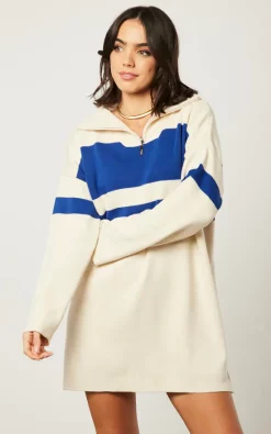 Promo 🤩 Jenerique Blue Striped Knitted Jumper 👗 Dress 🛒