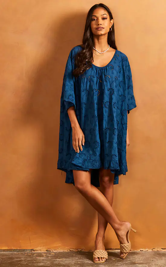 New ๐งจ Bella And Blue Embroidered Mini ๐ Dress/Top In Navy โญ