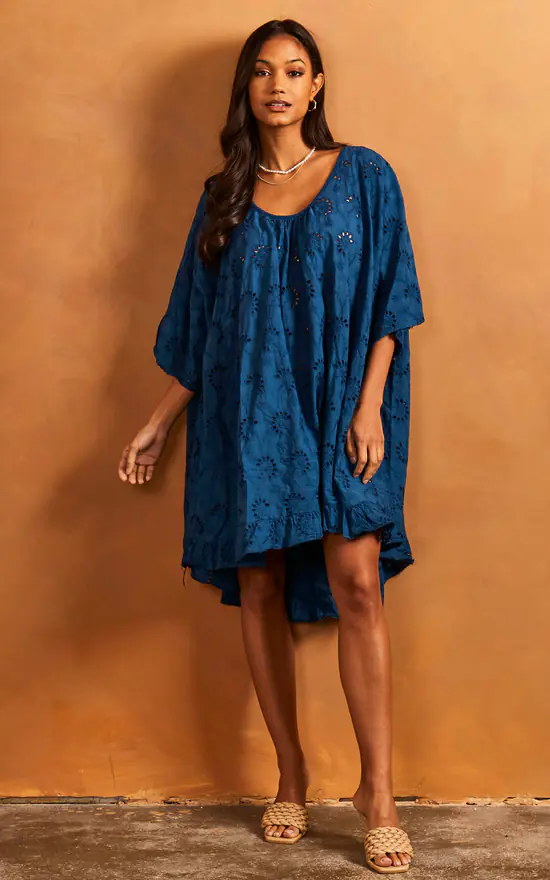 New ๐งจ Bella And Blue Embroidered Mini ๐ Dress/Top In Navy โญ - Image 2