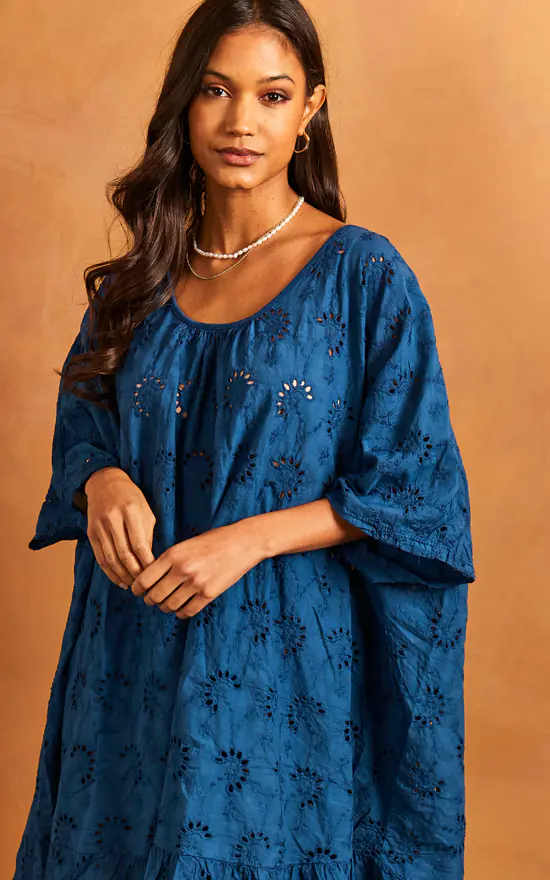 New ๐งจ Bella And Blue Embroidered Mini ๐ Dress/Top In Navy โญ - Image 3