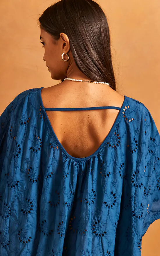 New ๐งจ Bella And Blue Embroidered Mini ๐ Dress/Top In Navy โญ - Image 4