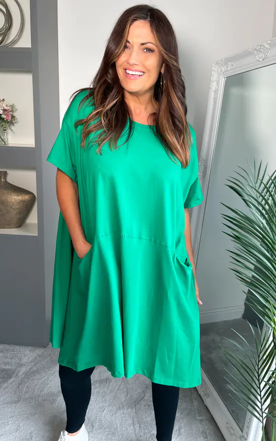 Flash Sale ๐ Nova Notte Green Italian Short Sleeve Pocket ๐ Dress Taylor โ๏ธ