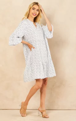 Discount โจ Lucy Sparks White Floral Print Ruffled ๐ Dress ๐