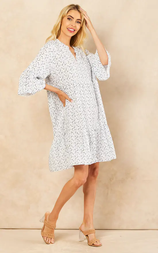 Discount โจ Lucy Sparks White Floral Print Ruffled ๐ Dress ๐