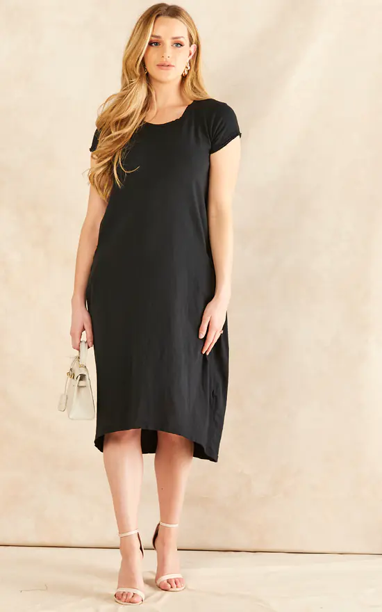 Flash Sale ๐ Belle Love Italy Cap Sleeve 2 Pocket Cotton Midi ๐ Dress In Navy ๐ - Image 2