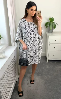 Best Sale 😉 Malissa J Collection Oversized Woven Shift 👗 Dress In White 😉