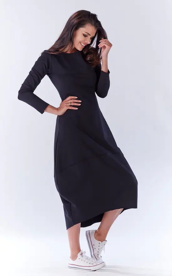 Top 10 ๐ฅ AWAMA Black Loose Midi ๐ Dress โญ - Image 3