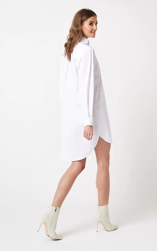 Budget ๐ Bergamo Loose ๐ Shirt ๐ Dress With Extended Back In White ๐ - Image 3