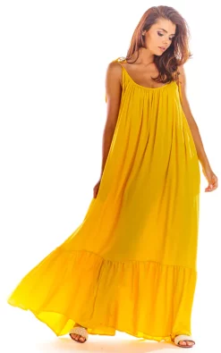Discount ๐ AWAMA Oversized Maxi โ๏ธ Summer ๐ Dress In Yellow โ๏ธ