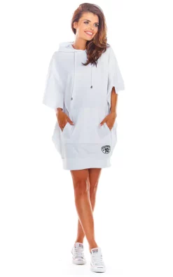 Brand new 😍 AWAMA Hooded Oversized Mini 👗 Dress In White ⌛