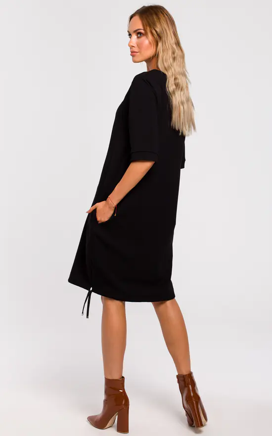 Discount ๐งจ MOE Black Oversized Sweatshirt ๐ Dress With Short Sleeves ๐ - Image 2