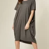 Coupon 👍 Aftershock London Oversized Midi 👗 Dress With Pockets In Charcoal 🎁