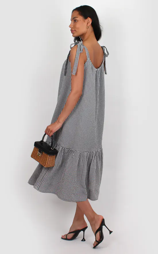 Deals ๐ Bullet Ivy Strappy Sun ๐ Dress In Black Gingham โ - Image 4