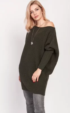 Top 10 💯 MKM Knitwear Design Oversized Jumper 👗 Dress In Khaki 🎉