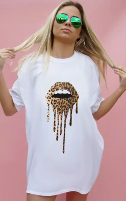 Wholesale ✔️ Sade Farrell Leopard Lip Drip Tee ⭐