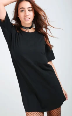 Wholesale 😀 Oops Fashion Short Sleeve Basic Tshirt 👗 Dress In Black 😀