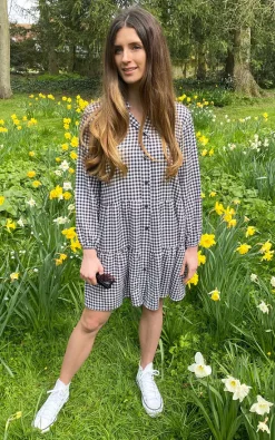 Flash Sale โ๏ธ Mychicwardrobe Kaia Shift ๐ Dress In Black & White Gingham ๐