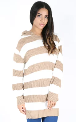Deals ✔️ Oops Fashion Beige Jumper 👗 Dress With Hood 🤩