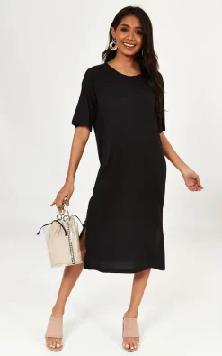 Coupon 🔥 Noisy May Jersey Midi 👗 Dress In Black 🛒