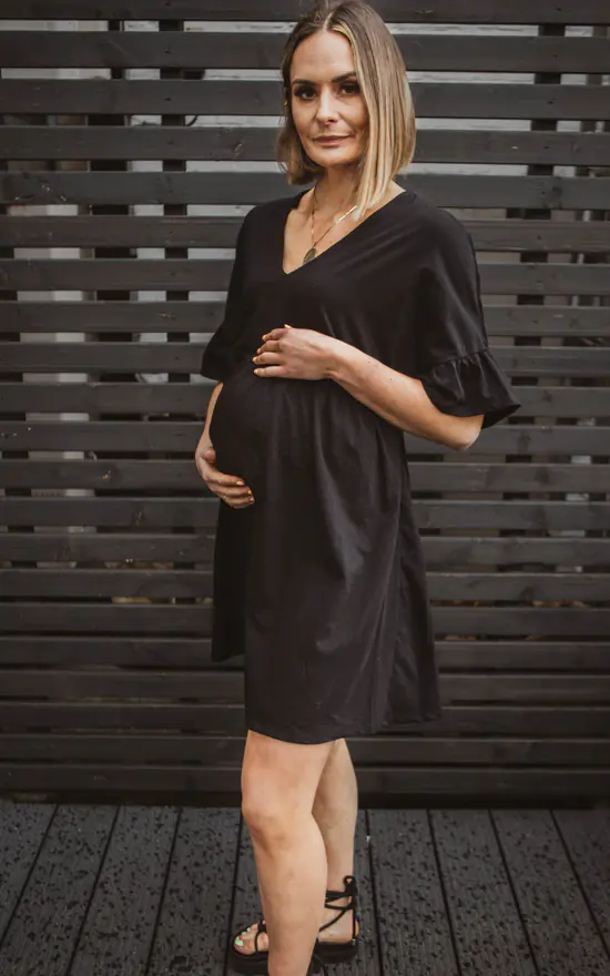 Outlet π Current Bun Maternity Maternity Black Mini Smock π Dress β€οΈ - Image 2