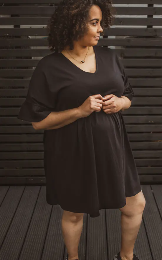 Outlet π Current Bun Maternity Maternity Black Mini Smock π Dress β€οΈ - Image 3