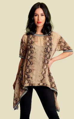 Promo ๐ Stardust + Steel Waterfall Frill Top With Sport Trim In Snake Print ๐