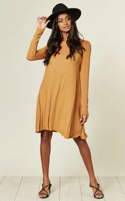 Best Sale 👏 Aftershock London Swing 👗 Dress In Mustard ✔️