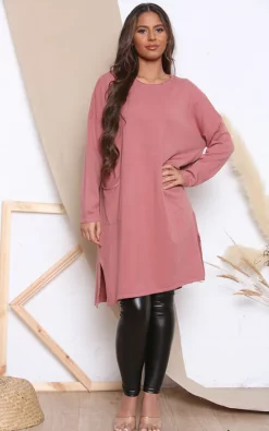Best Sale 🔔 Lucy Sparks Pink Long Sleeve Jumper 👗 Dress With Pockets 💯