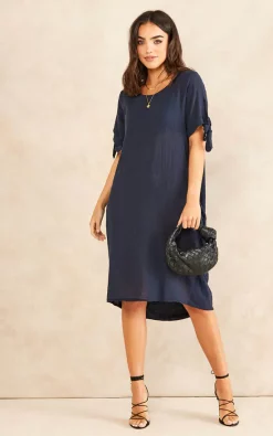 Outlet 😉 Bella And Blue Oversized 👗 Dress With Side Pocket In Navy 😀