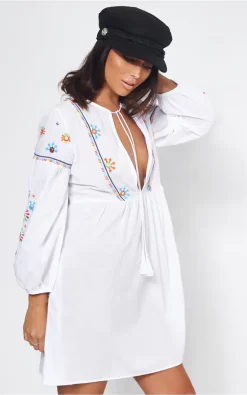 Best reviews of โค๏ธ The Fashion Bible White Embroidered Smock ๐ Dress โจ