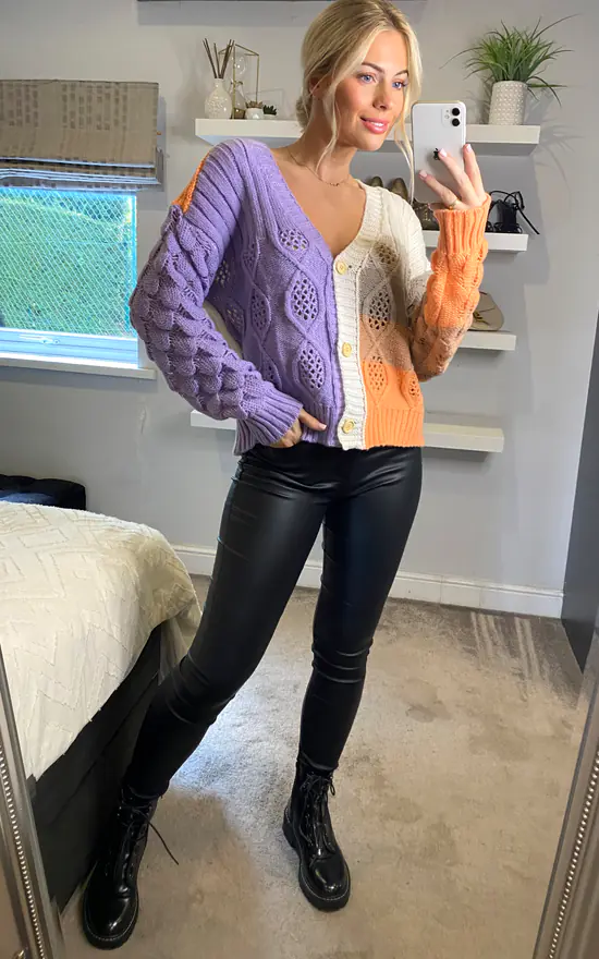 Deals ๐ ANGELEYE Colour Block Soft Knit Cardigan โ - Image 2