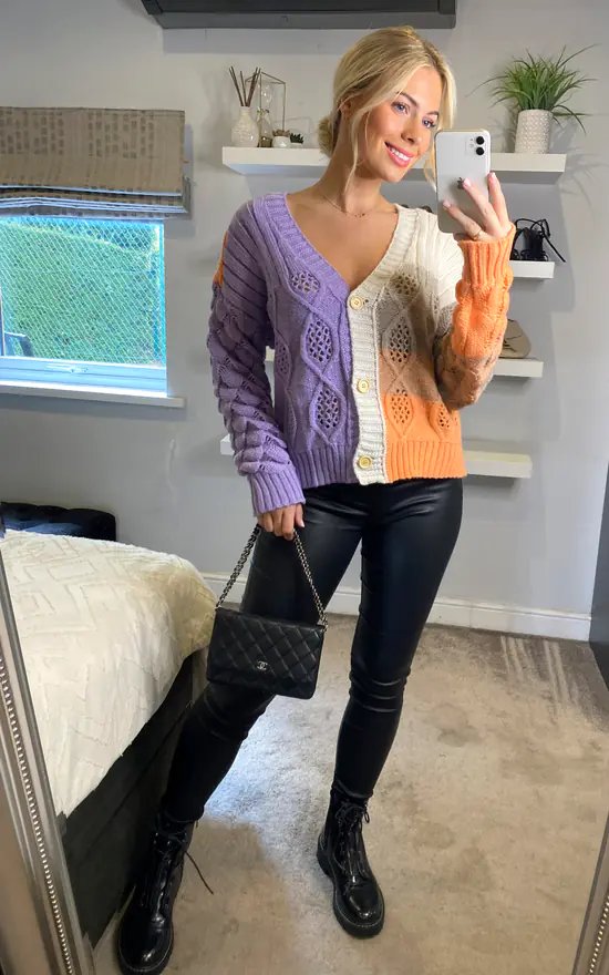 Deals ๐ ANGELEYE Colour Block Soft Knit Cardigan โ - Image 3