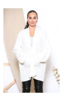 Flash Sale ❤️ LOES House Oversized Cardigan With Pockets In White 🎁