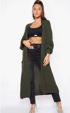 Discount 😍 GIGILAND UK Khaki Bell Sleeve Oversized Longline Cardigan 💯