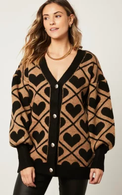Cheap 🌟 Jenerique Heart Print Oversize Cardigan 😍