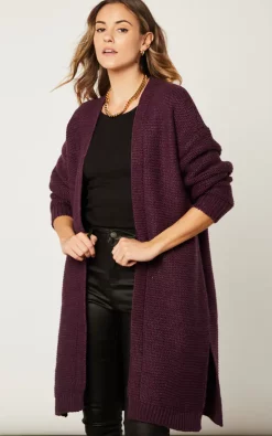 Best deal 🔥 Jenerique Longline Oversize Cardigan In Dark Purple 👏