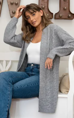 Flash Sale 😀 Threadbare Grey Cable Detail Cardigan 🤩