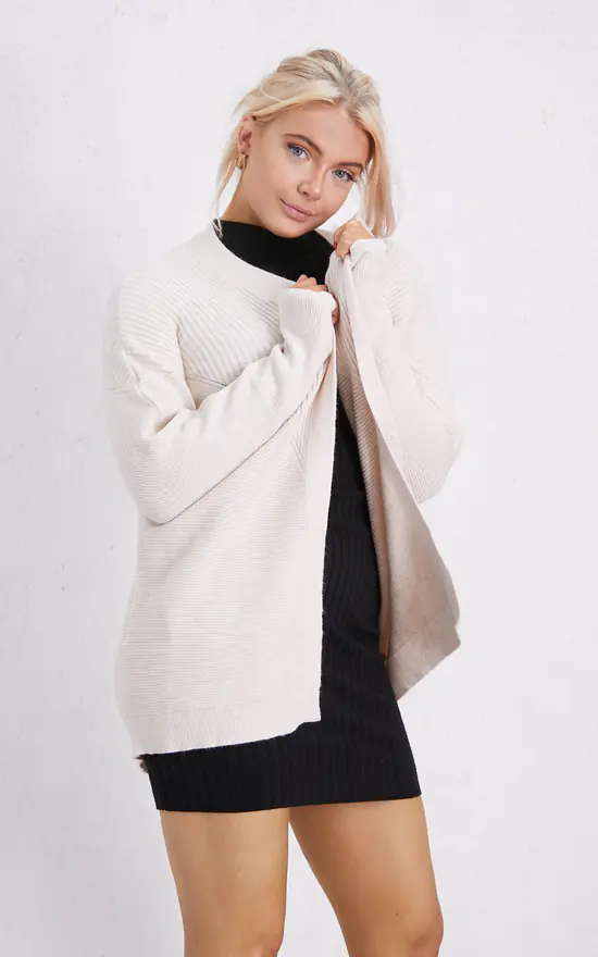Discount ๐ Boutique Store Beige Long Sleeve Open Front Knited Cardigan One Size Fit (10 To 14) ๐ฅฐ - Image 4
