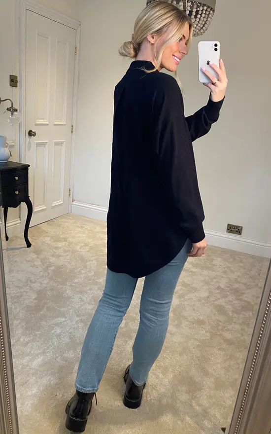 Budget β€οΈ Malissa J Collection Knitted π Shirt Jumper In Black π - Image 4