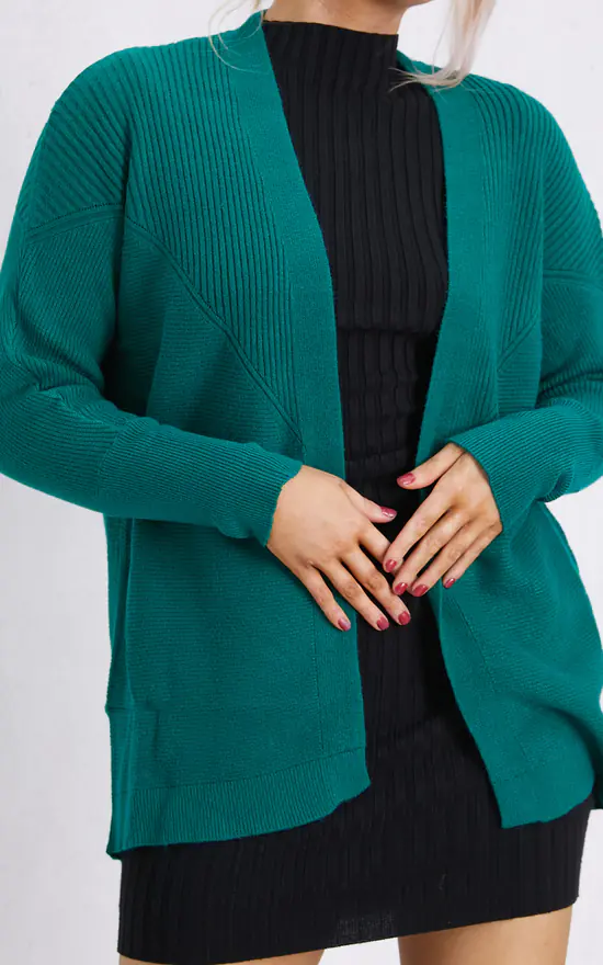 Outlet โญ Boutique Store Green Long Sleeve Open Front Knited Cardigan One Size Fit (10 To 14) ๐ - Image 3