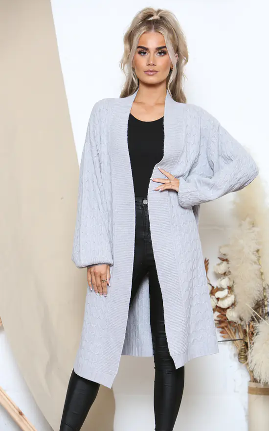 Best reviews of β Lucy Sparks Grey Cable Knit Relaxed Cardigan π - Image 3