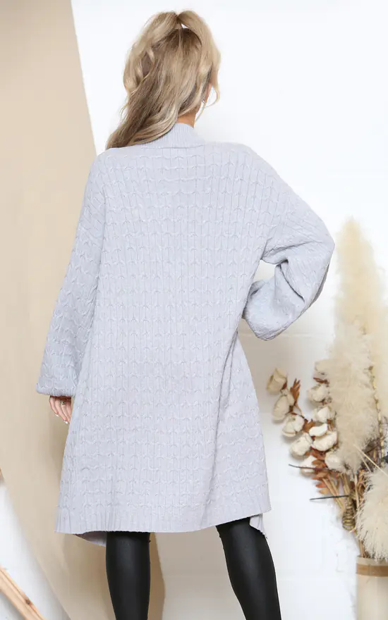 Best reviews of β Lucy Sparks Grey Cable Knit Relaxed Cardigan π - Image 4