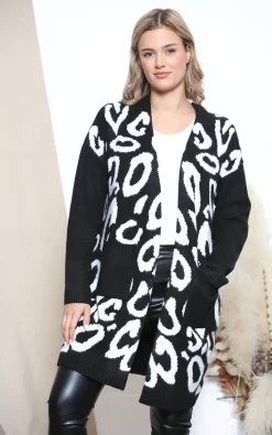 Flash Sale 🎁 Lucy Sparks Black/ White Leopard Print Smart Cardigan ✔️